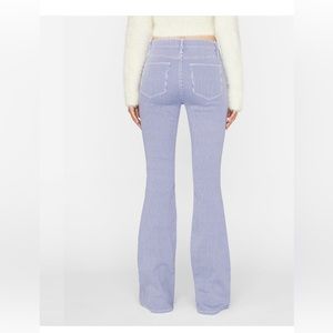 Frame jeans. Blue and white pinstripe / seersucker style.